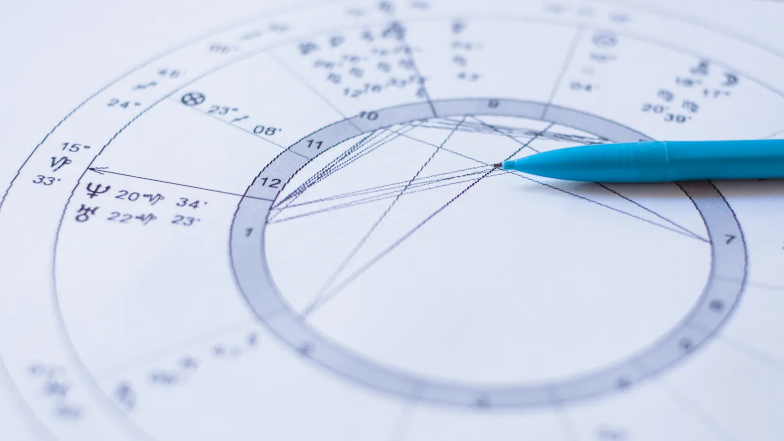 Zodiac wheel and office desk symbolizing conflict with a narcissistic boss