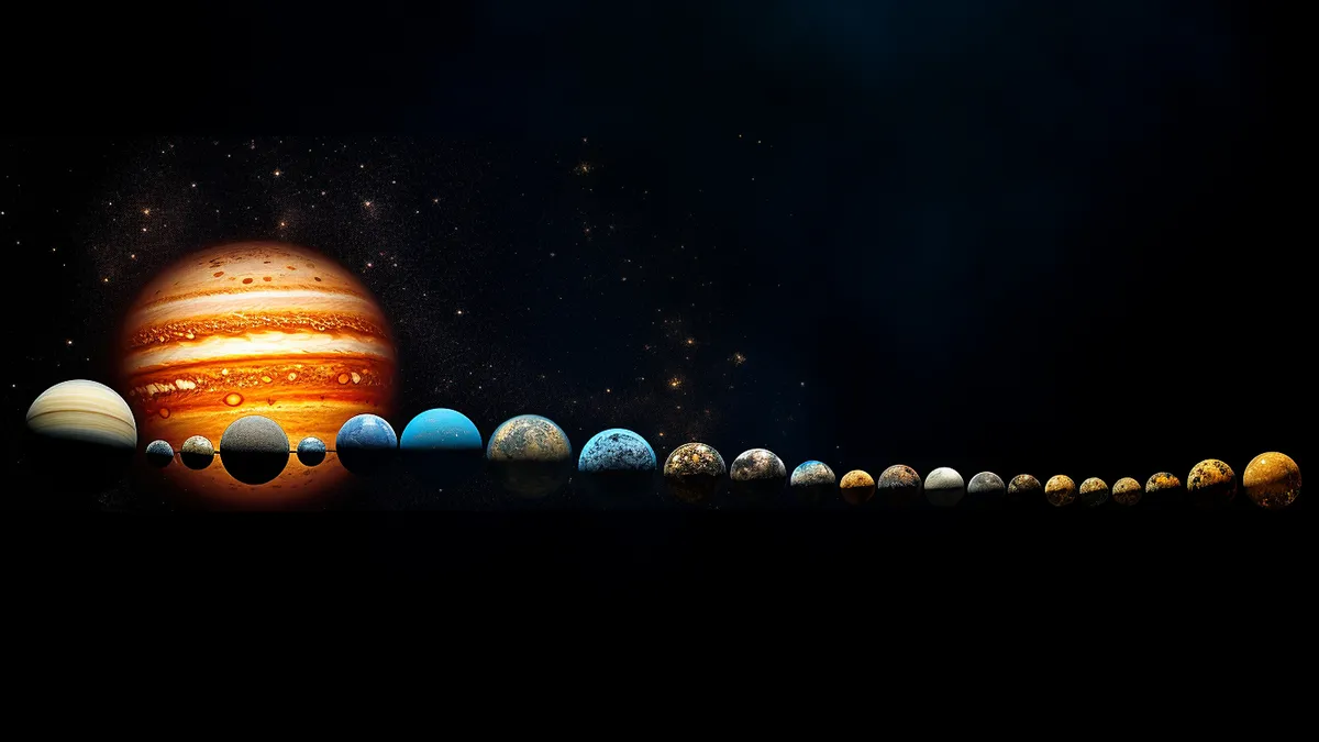 should i leave my job: night sky with planets aligned illustration
